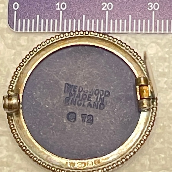 # SOLD# STERLING VTGVictorian Cameo Cupid Wedgwood Brooch Jasper Ware Pin - Picture 7 of 9